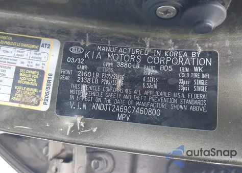 2012 Kia Soul + z USA, uszkodzony, nr VIN KNDJT2A69C7460800